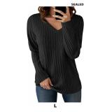 Cicy Bell Womens Long Sleeve Tops Trendy V Neck
