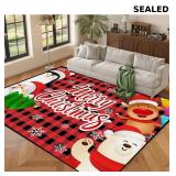 5' X 7' Area Rugs,Xmas Tree Snowflake