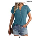 Womens V Neck Cap Sleeve Tops