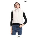 V VOCNI Womens Sherpa Fleece Vest Fuzzy Crop Vest