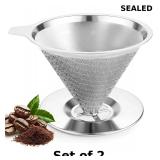 Pour Over Coffee Maker 1-4 Cup, V60 Pour Over x2