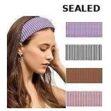 4pcs Headbands for Women Striped Wide Head Bands