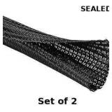 1/2'-10ft*2pcs Black/White Cable Sleeve