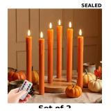 Eywamage Burnt Orange Flameless Taper Candles