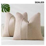 Laolitou Boucle Throw Pillow Covers 18x18 Inch Set