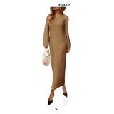 Saodimallsu Womens Long Sleeve Midi Sweater Dress