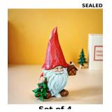 4x Charming 6.2-inch resin gnome figurine