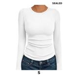 AUTOMET Women's Ribbed Long Sleeve Basic Top