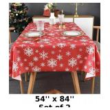 TruDelve Plastic Christmas Tablecloth Rectangle x2