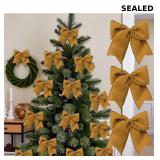 18Pcs Vintage Velvet Christmas Bow Decor