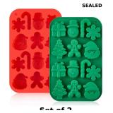 Christmas Chocolate Molds, 2PCS Silicone Candy