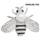 Rhinestone Brooch Tie Clip