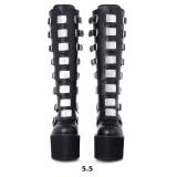 CELNEPHO Womens Wedge Platform Knee High Boots