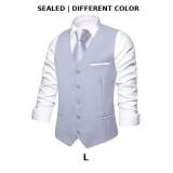 Hi-Tie Men's Formal Suit Vest Solid Fit Vest