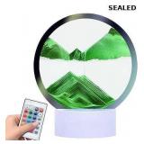 Moving Sand Art Picture Round Glass 3D