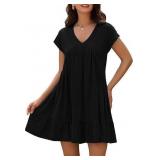 ZAFUL Women's V Neck T Shirt Dress Small