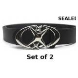 EMMIOL Cool Y2K Belt Women Black bb Belt Silver x2