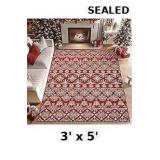 Findosom Washable Christmas Area Rug 3x5