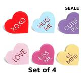 Decor Heart Table Decorations Sign x4
