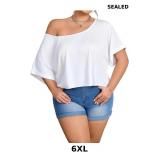 SweatyRocks Women's Plus Size Off Shoulder Scoop