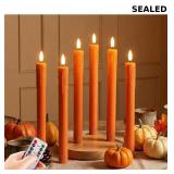 Eywamage Burnt Orange Flameless Taper Candles