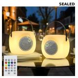 Outdoor Table Lamps with Speakers, 2-Pack