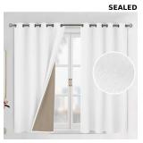 BGment Pure White Blackout Curtains 54 Inch Length
