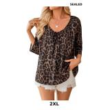 Women's Leopard Blouses Dressy Casual Tie Front V
