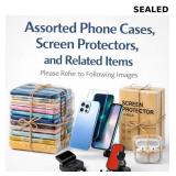 LOT OF 72 ASSORTED Phone cases and related