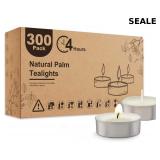 Bulk pack of 300 unscented palm tea light candles,