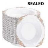 100PCS Rose Gold Plastic Bowls