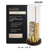 4 in 1 Wood Incense Burner with Glass Ash x2