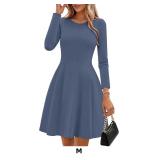 ZESICA Womens Long Sleeve Mini Dress