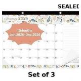 3x COMIX 12 Month Desk Calendar for 2026,...