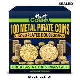 4x Pirate Coins Metal Gold Coins for Kids - 100...