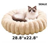 Cloudsoft Flower Cat Bed and Dog Bed, Washable Fau