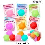 3x Valentines Day Cards with Squeeze Stress Ball