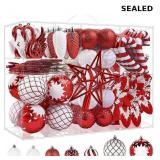 Alupssuc 128pcs Christmas Balls Ornaments Set
