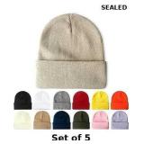 PFFY Beanie for Men Women Unisex Knit Cuffed x5