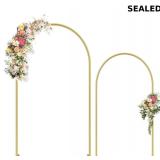 Set of 2 Gold Metal Wedding Arch Backdrop Stand