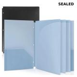 Plastic Pocket Folders,2 Pockets and 3 Dividers