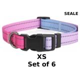 6x Adjustable reflective dog collar x6