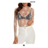 Mincib Mesh Lace Long Sleeve Layering Top for Wome