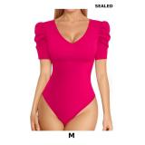 Elegant women's bodysuit featuring a deep V neck