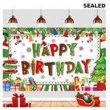 Christmas Birthday Party Decorations Banner