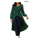 Seta T Women's High Low Tops V Neck Elastic Waist