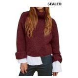 Saodimallsu Womens Turtleneck Fuzzy Sweaters