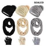 Liitrsh 12 Pcs Winter Beanie Hat Scarf Gloves Set