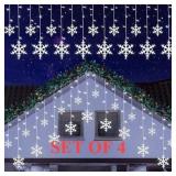 Attmu 16.4 Ft Christmas Snowflake Window Lights x4
