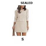 Saodimallsu Womens Puff Long Sleeve Sweater Dress